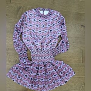 Pleat girls smocked sleeve dress